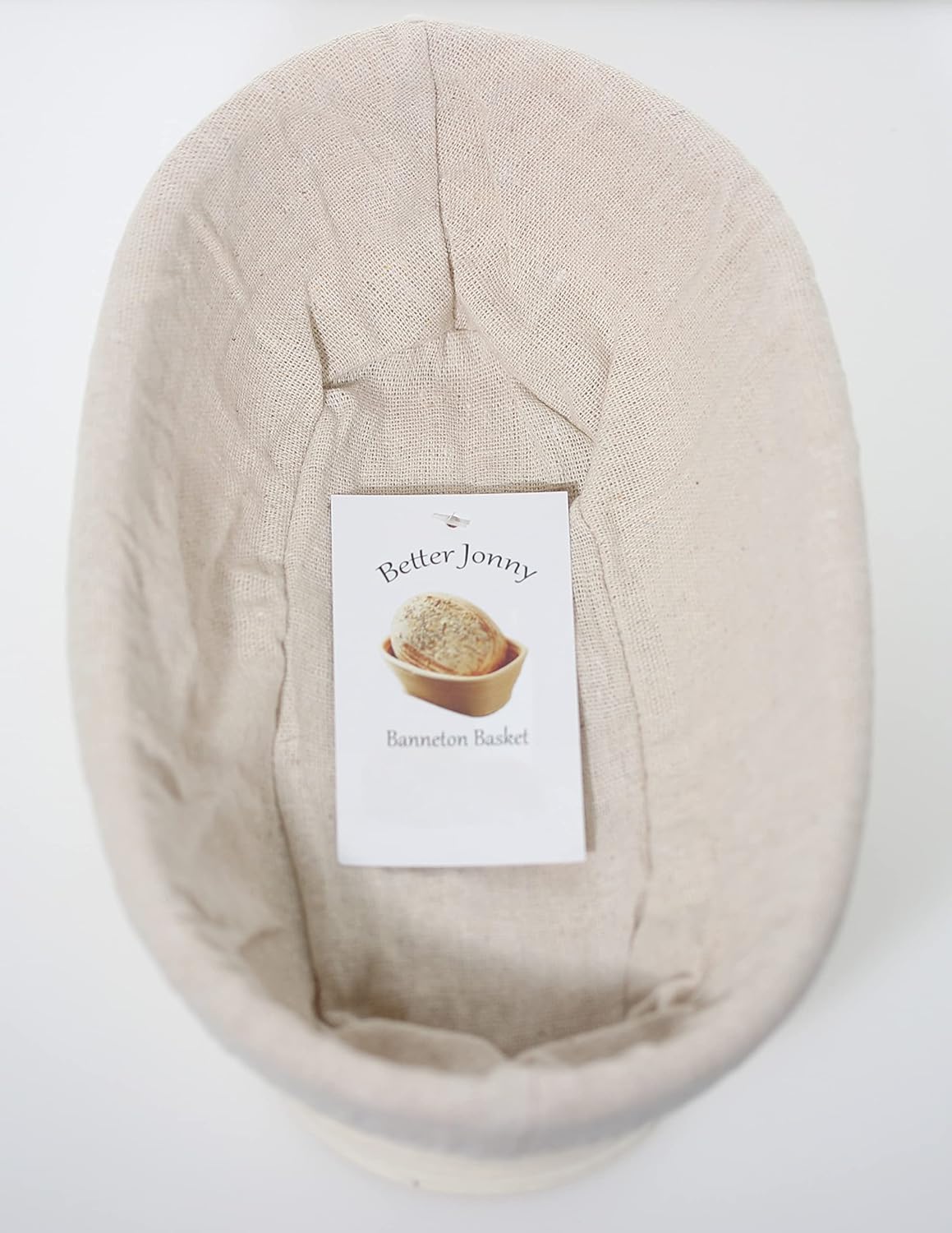 BetterJonny 9 inch Rectangle Banneton Bread Proofing Basket, Rattan + Liner Combo for Bakers