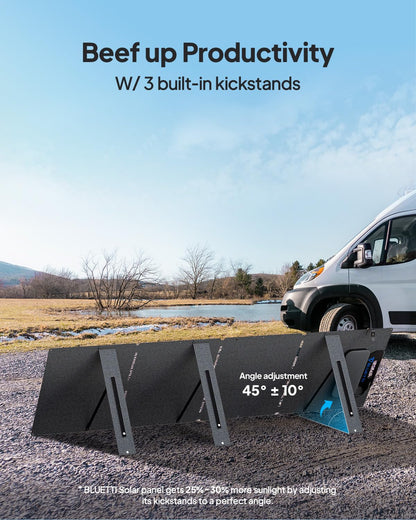 BLUETTI 200W Solar Panel for Solar Generator EB3A AC2A AC50B AC70 AC180 AC200L Elite 200 V2 AC300 AC500 B300K, Foldable Solar Charger with Adjustable Kickstands for RV, Camping, Blackout