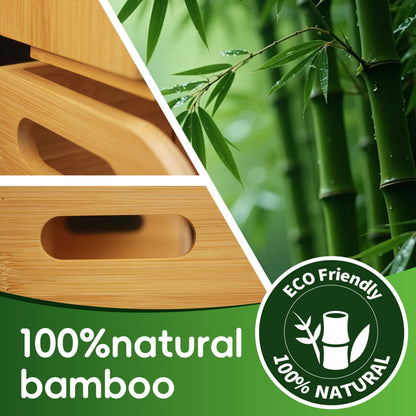 ARFETIGO Bamboo Tea Bag Organizer for Coffee Bar, 4 Tier Modular Tea Organizer with Drawer, Large Capacity Tea Storage Box, Stackable Tea Station Organizer, No Assembly, Kitchen Counter