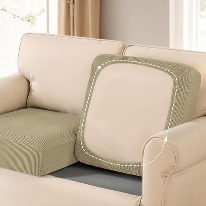 SUBRTEX Couch Slipcover | RV Seater Slip Loveseat Stretch Durable Sofa Cushion Cover for Livingroom, Small, Sand