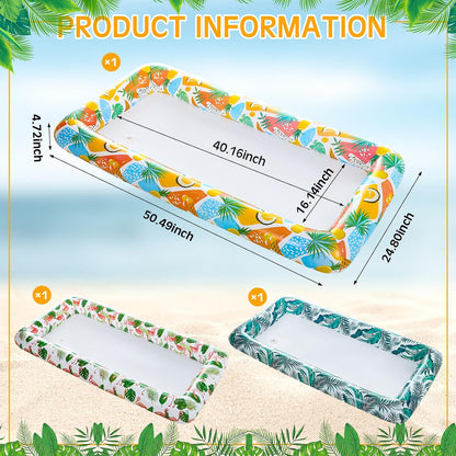 Yousoontic Inflatable Serving Bar - 3 Pcs Tiki Tropical Style Food Drink Containers for BBQ Pool Luau Party