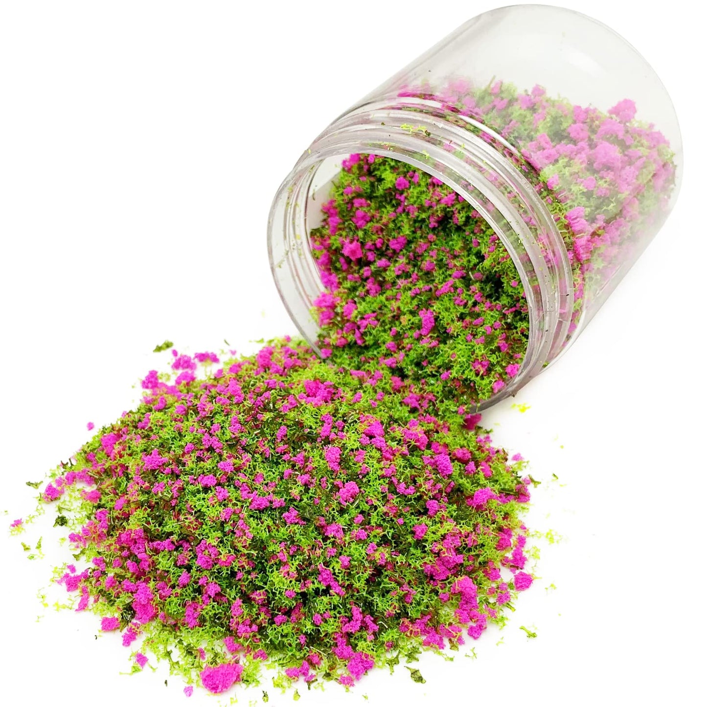 PrettyLife Miniature Flower Grass Cluster Tufts Material Colorful for DIY Mini Dollhouse Fairy Garden Tree Railway Simulated Static Scenery Micro Landscape Model (Rose)