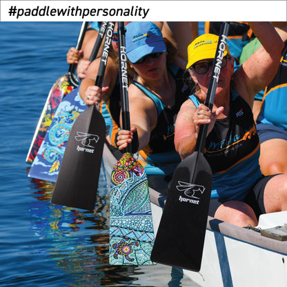 Hornet Watersports Dragon Boat Paddle - Black Glossy - Adjustable Carbon Fiber - IDBF Approved - Dragon Boat Accessories