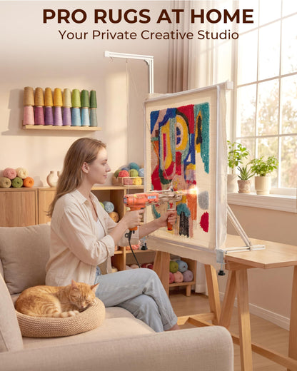 Cozytuft Aluminum Tabletop Tufting Frame (35.5") with Anti-Puncture Strip, Adjustable Rug Tufting Frame, Space-Saving Design for Punch Needle & Rug Making, Easy Clamp Setup