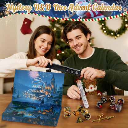 DND Dice Advent Calendar 2026, Mystery Christmas Advent Calendar 24 Days, Surprise D&D Gifts, DND Dice Set for Dungeons and Dragons RPG, MTG, Role Playing Table Game