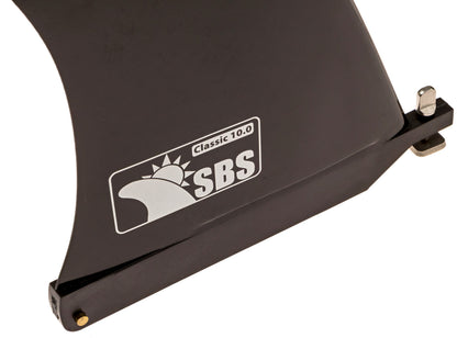 SBS 10" Surf & SUP Fin - Free No Tool Fin Screw - 10 inch Center Fin for Longboard, Surfboard & Paddleboard
