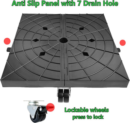 14 Inch 400lbs 2 Pack CASIMR Plant Caddy with Wheels Rolling Plant Stand, Heavy Duty Planter Dolly Indoor Outdoor