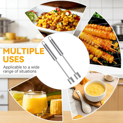 2PCS Corn Peeler, 2026 New Upgrade Corn Cob Peeler Stripper Cutter Remover,Stainless Steel Corn Stripping Tool for Corn on the Cob for Home Kitchen, Restaurant, Picnic