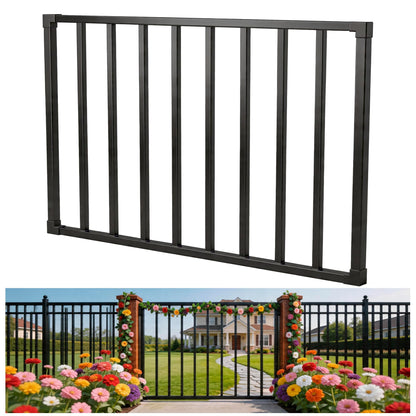 Outdoor Deck Gate Kit, 36" H x 48" W Heavy Duty Fence Gate Kit with Gate Hinges and Latch, Weatherproof Anti-Rust Metal Gate for Decks, Railings,Patios, Gardens, Yards(36" H)
