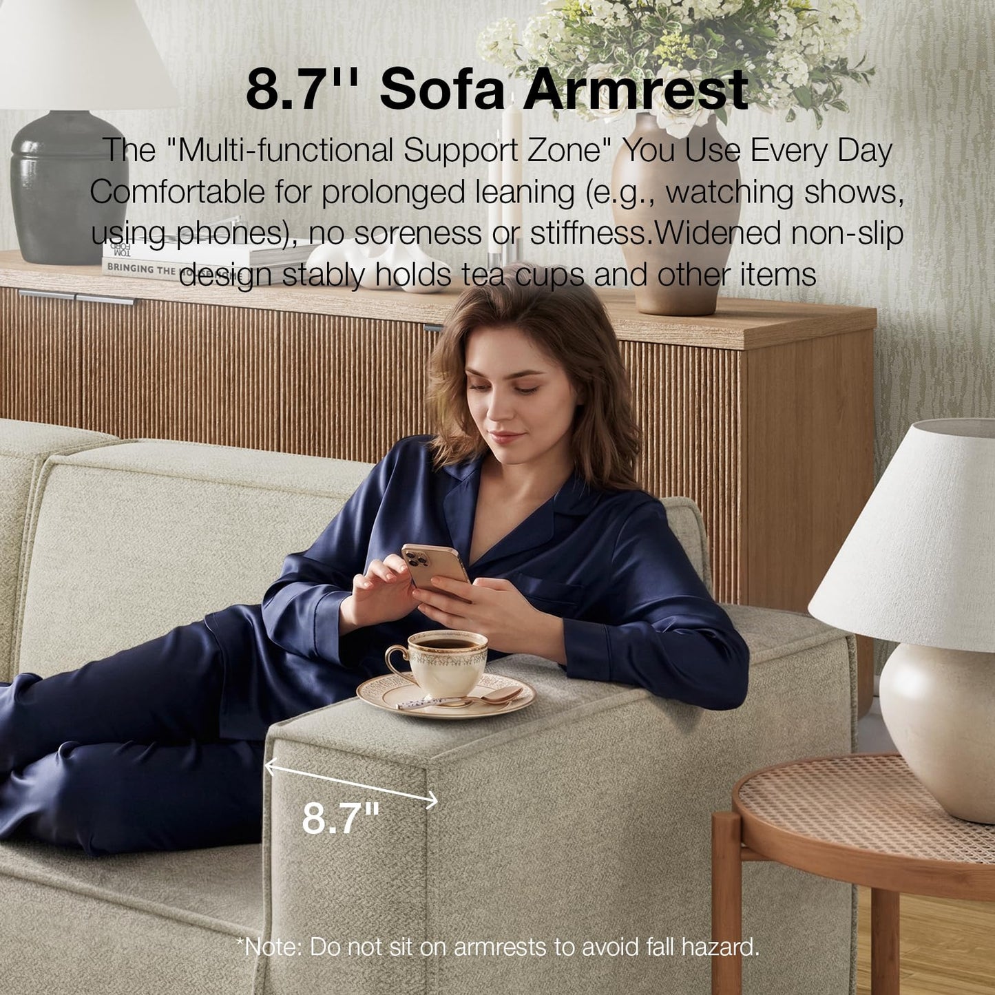 Novilla 117.7" Modular Sectional Sofa, No Assembly Cloud Sectional Couch with Smarts Coil® Support, Chenille Fabric Sectional Sofa, Deep Seat Boneless Couch for Living Room Apartment, Beige (3 seat)