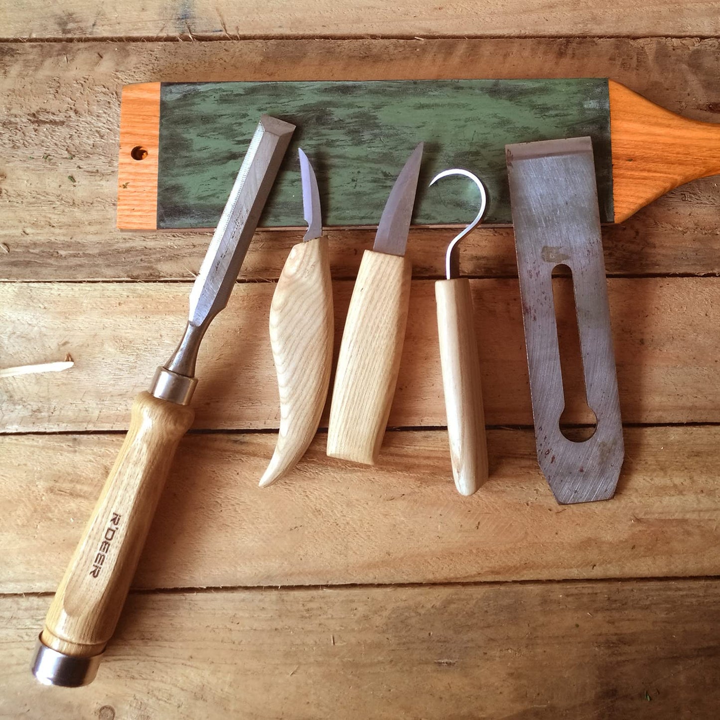 LAVODA Leather Strop with Polishing Compound, Knife Stropping Kit for Sharpening & Honing Knives Tools