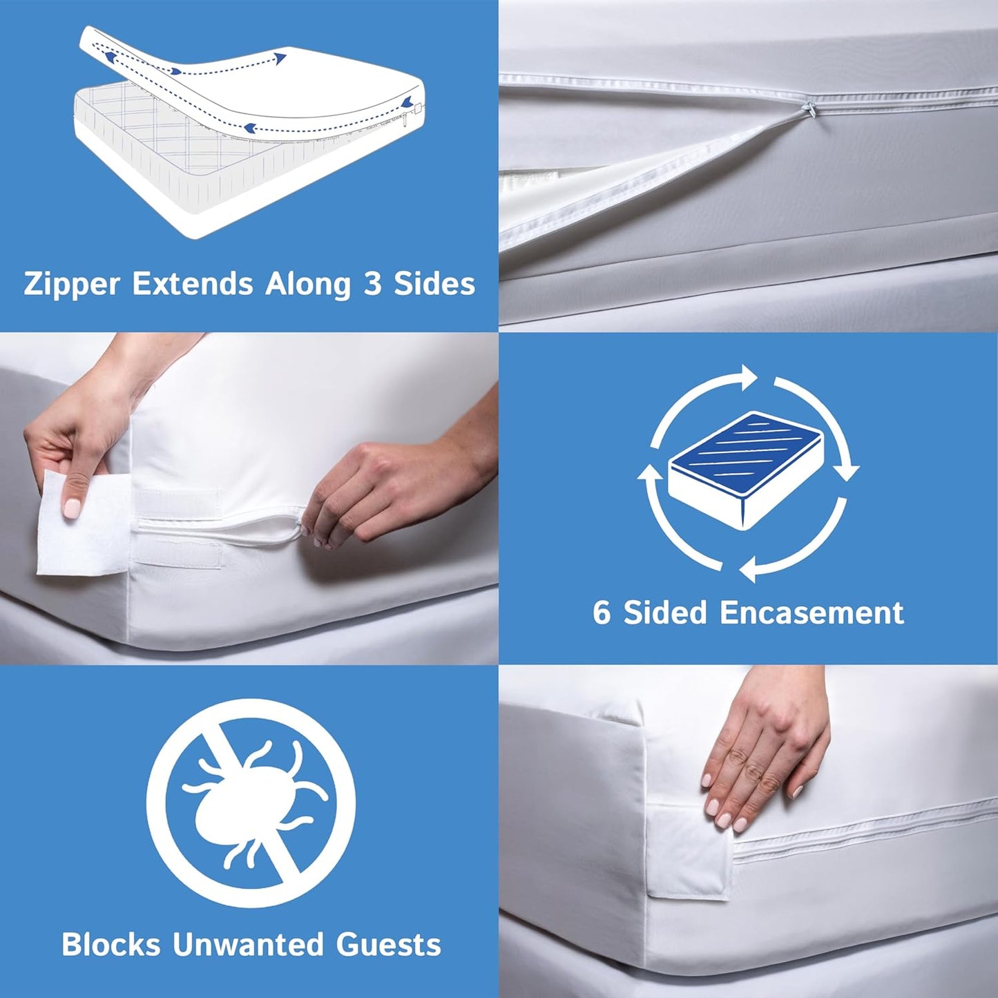 2 Pack 24x38x6) Mini Crib Mattress Protector Waterproof Zippered Encasement Cover for Baby, Toddler (Mini Crib Size