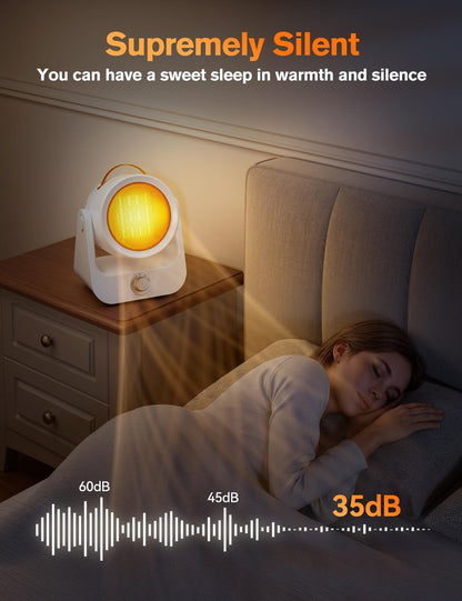 Electric Space Heaters For Indoor Use, 100°unlimited Oscillating, 2S Instant Heating, 1500WPTC Ceramic Electric Patio Heaters For HomeOffice, Tip-Over & Overheat Protection, 2 Heating Modes, SnowWhite