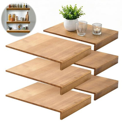 Chunful 6 Sets Wire Shelf Covers for Closet & Pantry Solid Wood Shelf Covers 16" D X12 W Shelving Removable Closet with 54 Wood Grain Stickers Rustic Design for Kitchen & Home