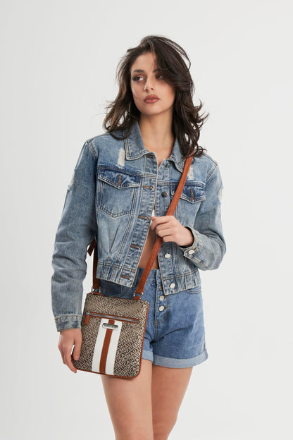 Nautica Lakeside Signature Jaquard North South Crossbody Bag