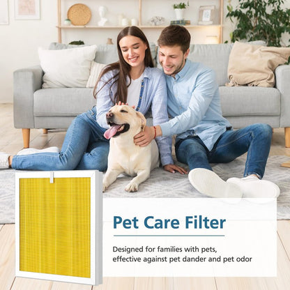 G3 Pet Care Filter Compatible with AMEIFU G3 (Sferf-30) Air Purifier and VEWIOR A3 Air Purifier, 3-in-1 HEPA Air Cleaner Pet Filter, Yellow, 2 Pack