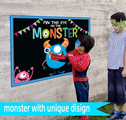 MISS FANTASY Halloween Games for Kids Party, Pin The Eye on The Monster Activities for Family & School
