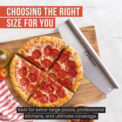 Chef Pomodoro 16 Inch Pizza Cutter Rocker Blade – Stainless Steel Rocking Pizza Cutter Knife with Cover – Professional Pizza Slicer – Large Pizza Rocker Knife for Big Pizzas and Flatbreads
