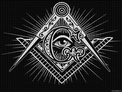 TUTUMAY21 Freemasonry Masonic Masonry Diamond DIY Painting Kits for Adults Round Drill 5D Number Picture Home Wall Art 12x16 inch