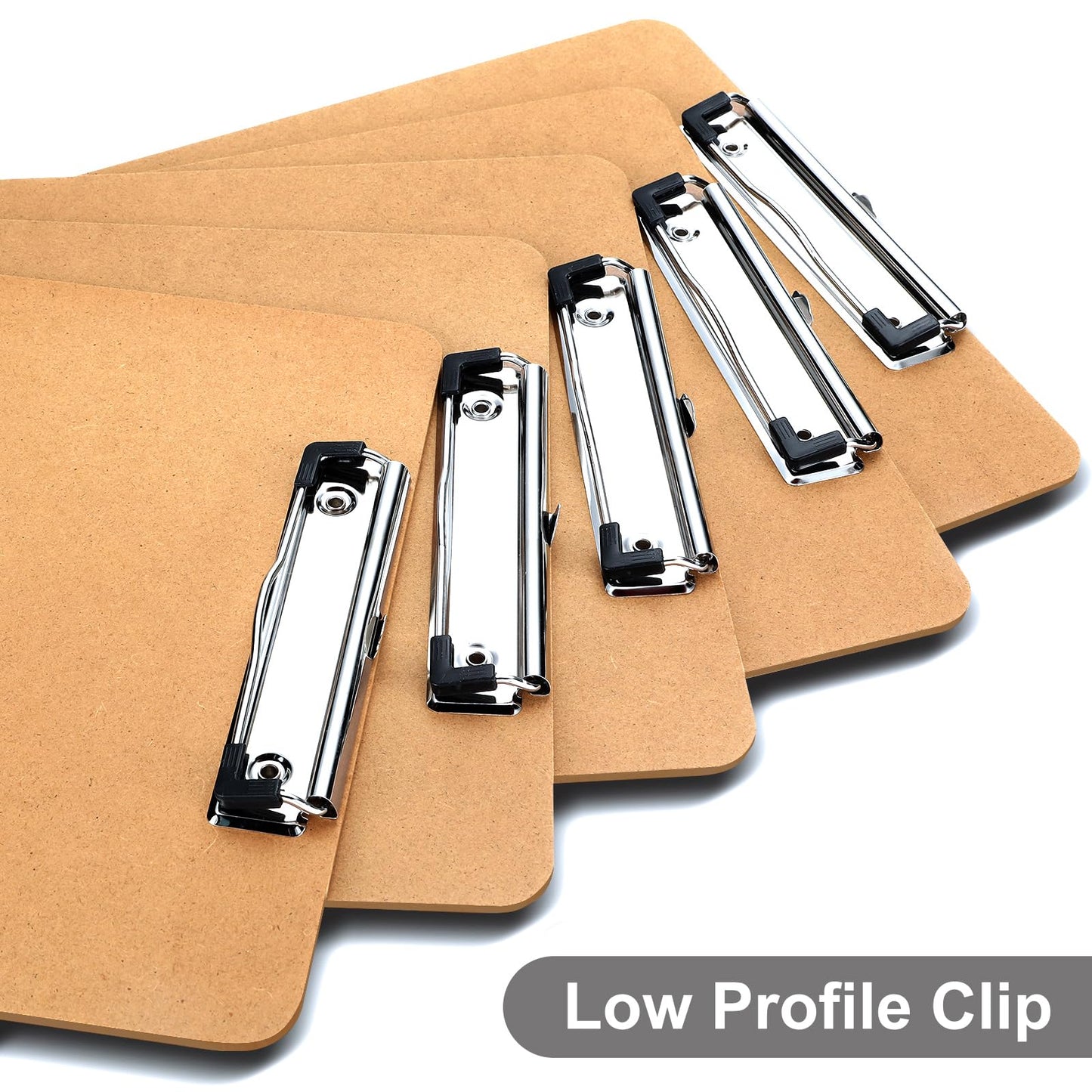 Macroclo Wood Clipboards 40 Pack, Letter Size Hardboard Clip Board 8.5x11 for Classroom, Students, Kid, A4 Standard Size 9" x 12.5" with Low Profile Clip, Office & School Supply