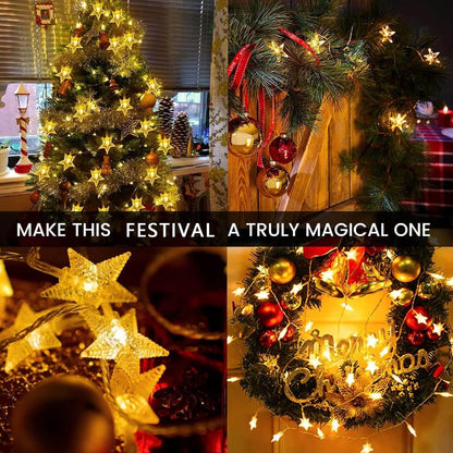 20 40 8 IP65 Star String Lights, FT LED Star Lights with Remote Control [Timer], Modes Battery Operated Twinkle Lights