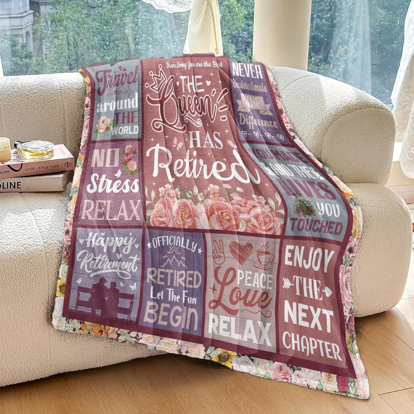 2026, 80"x60" Retirement Gift for Woman, Retirement Gifts for Women Retired Blanket to My Mom Grandma, Farewell Merch