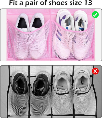 12 Closet KIMBORA Large Mesh Pockets Over the Door Shoe Organizer for Hanging Shoe Rack for Door Sneaker Hanger Boot