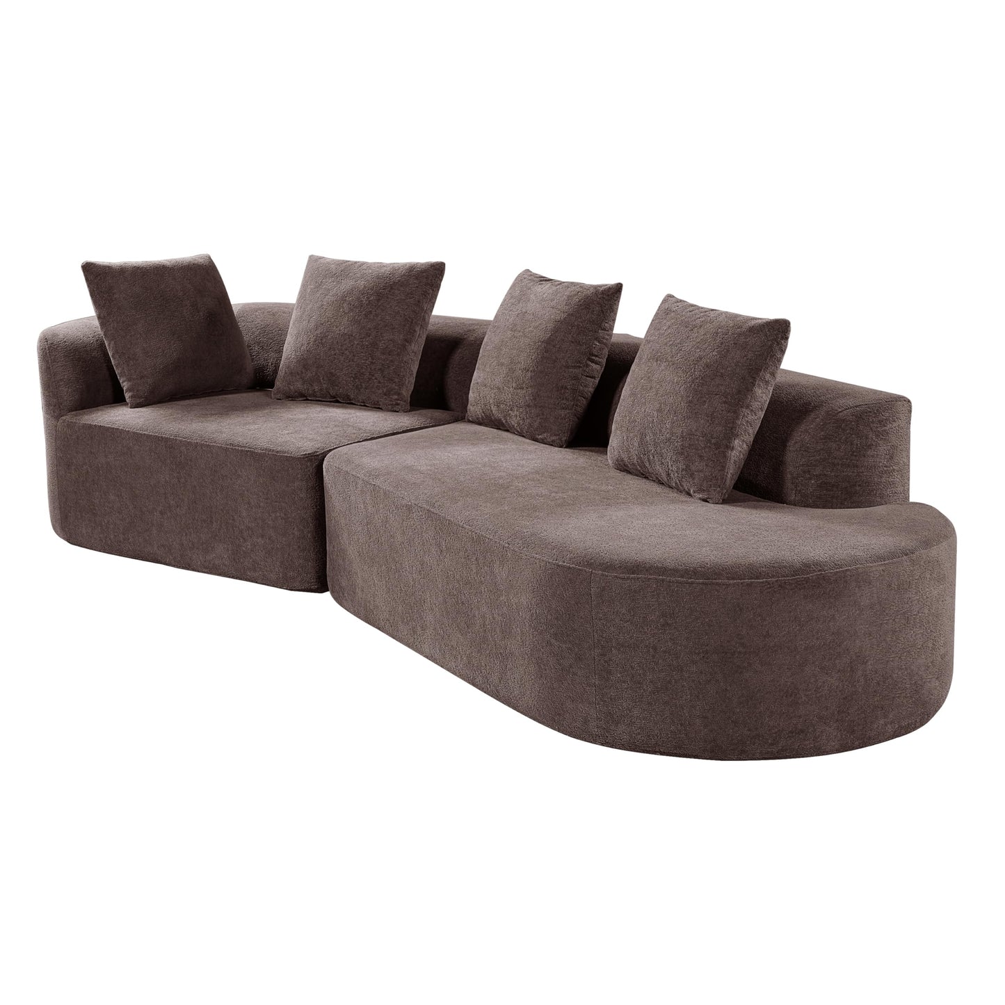 Christopher Knight Home Randa Upholstered Modern Sofa Couch, Boneless Cloud Sofa, Fully Assembled Long Sofa Chaise Lounge, Large Upholstered Couch, Brown