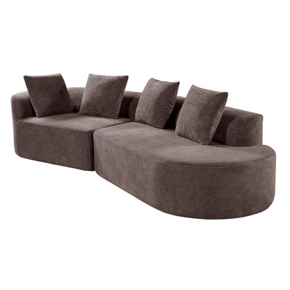 Christopher Knight Home Randa Upholstered Modern Sofa Couch, Boneless Cloud Sofa, Fully Assembled Long Sofa Chaise Lounge, Large Upholstered Couch, Brown