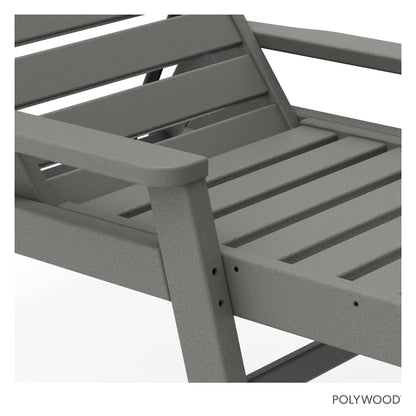 POLYWOOD NCC2280GY Nautical Arms Chaise, Slate Grey