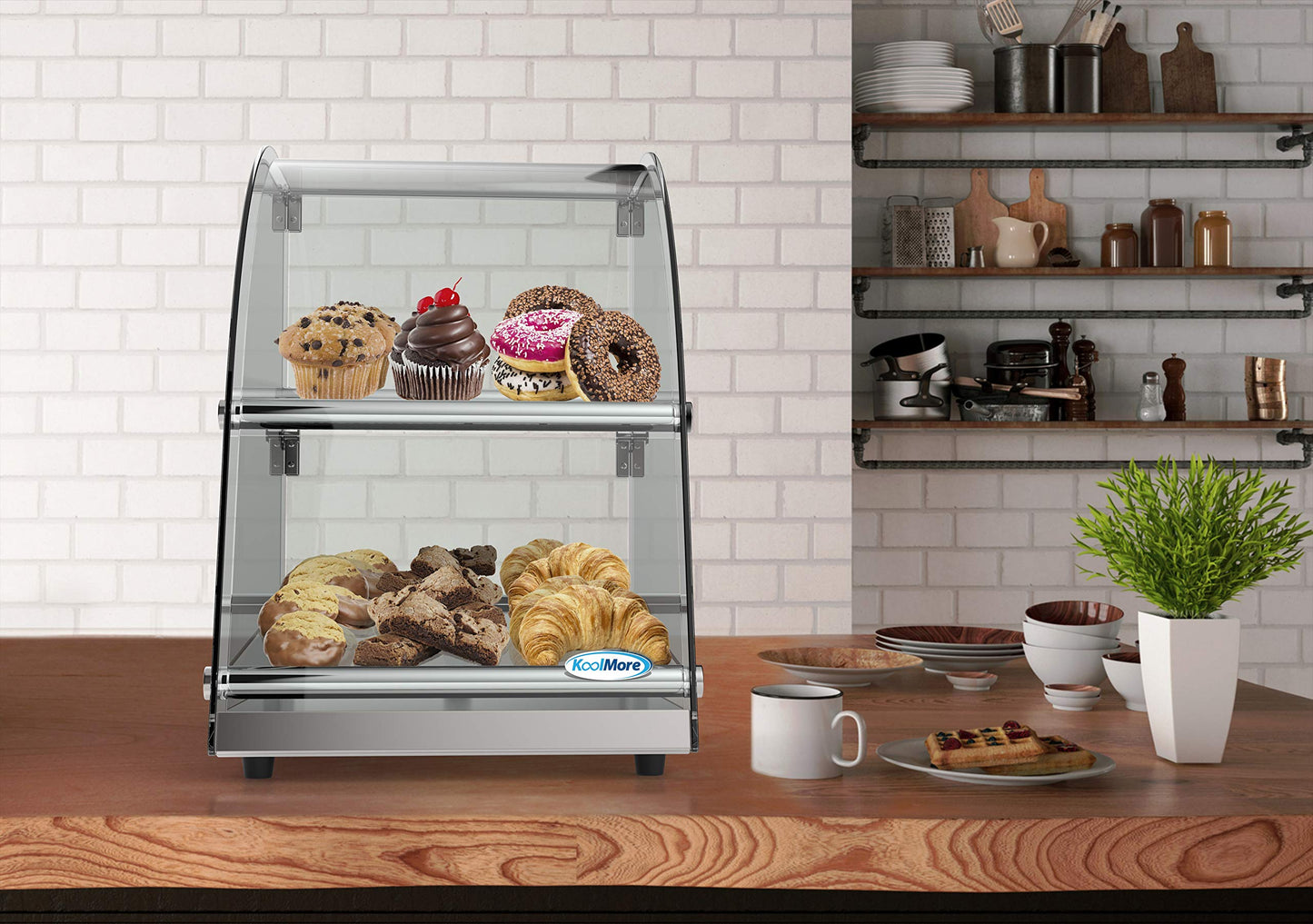 KoolMore DC-2CN Bakery Display Case, 2.4 Cu. Ft - 2 Shelves