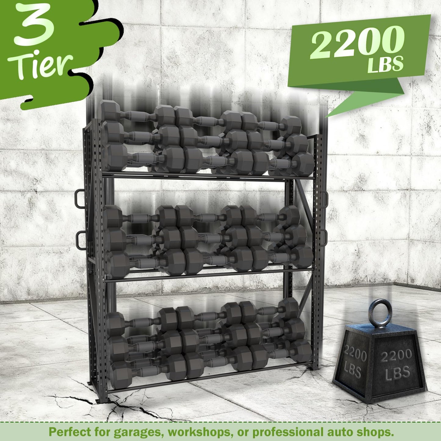 ZUIWAN Large 83" H 3-Tier Tire Stationary Rack for Garage - Heavy Duty 2200LBS Capacity Adjustable Metal Tire Storage Rack for Indoor and Outdoor Use