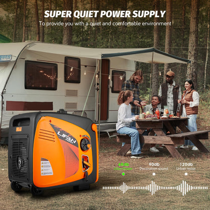 LIFAN 4800W Portable Inverter Generator with Remote Electric Start, Super Quiet Gas Powered Engine, 30A RV Ready Outlet & CO-Minder Sensor, EPA Compliant for Camping, Travel Trailers & Home Backup