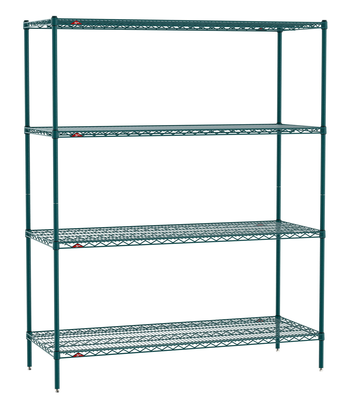 METRO Super Erecta Metroseal Green Epoxy Shelving Unit - Industrial Wire Shelving for Restaurants, Kitchens, Walk-in Coolers/Freezers with Microban - 4 Tier, 2000 lbs Capacity, 24” W x 60” L x 74” H