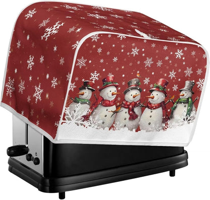 Snowman Toaster Cover, Bread Maker Kitchen Small Appliance Dust Covers for Christmas Decor, Universal Size