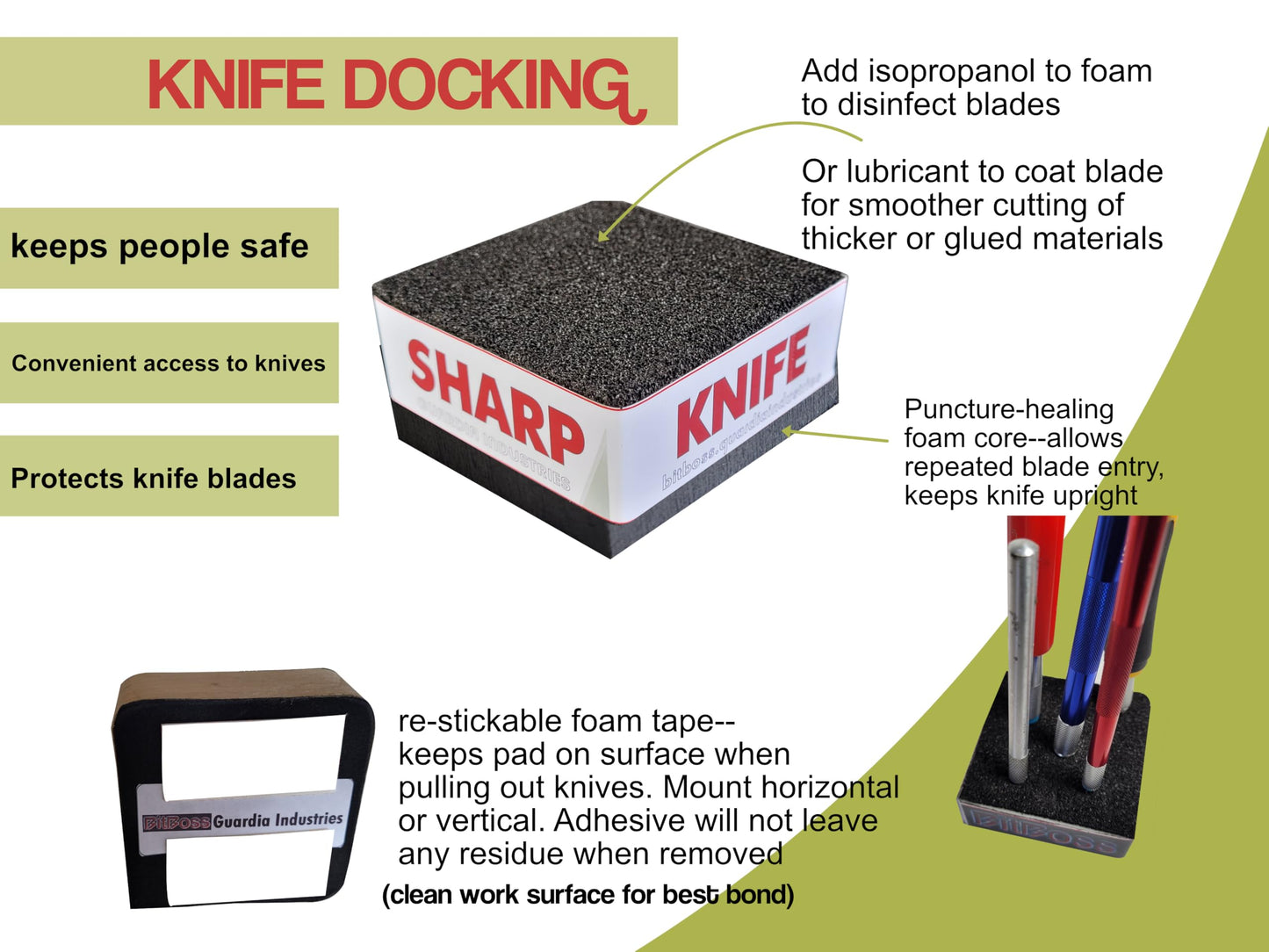 Hobby knife organizer holder for Xacto, precision knives, and scalpels
