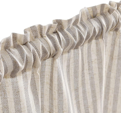 24 Inch 2 Vangao Stripe Farmhouse Kitchen Curtains Length Linen Cafe Curtains Tickingstripe Tier Drapes Pinstripe