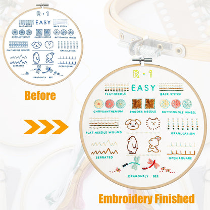 Culberta Embroidery Kit for Adults Beginner, Needlepoint Kits, Cross Stitch Craft Set with HD Video Tutorials, Hand DIY Art Supplies for Gifts (B)