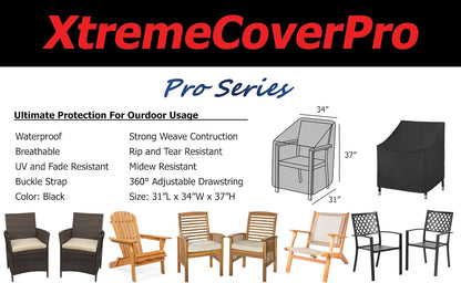 31L 34W 37H armless 31 inches 34 inches 37 inches UV-Proof Waterproof Furniture Patio Cover x x Breathable dust Proof