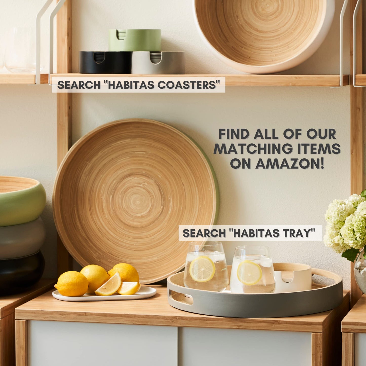 HABITAAS Fruit Bowl for Kitchen Counter – Handmade Spun Bamboo, Large 11.75" Fruit Basket, Eco-Friendly Decorative Serving Bowl for Home Decor, Produce Storage & Centerpiece (Black)