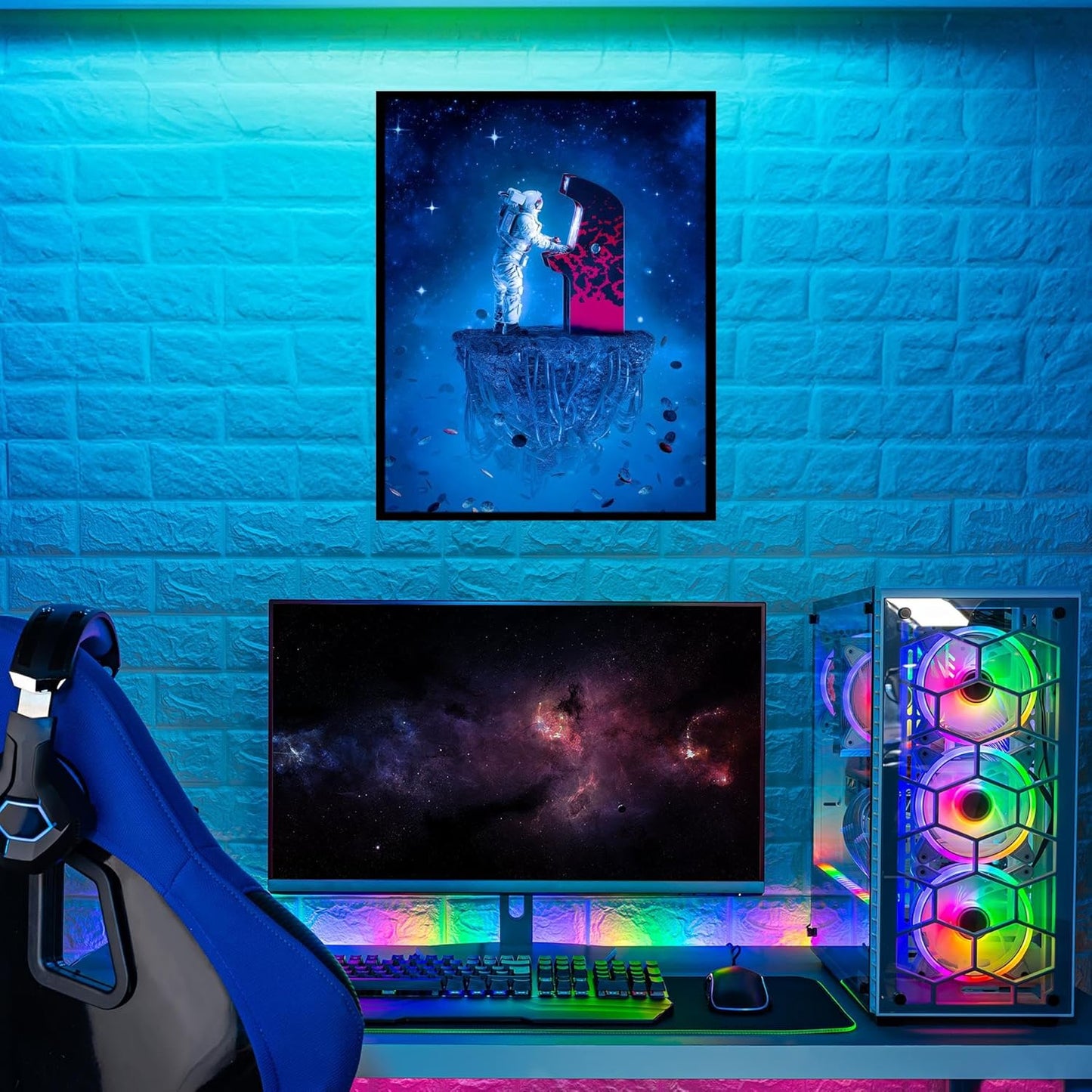 Insire Gaming Posters, Wall Art, Astronaut Poster for Wall, Gaming - Unframed (11x14)