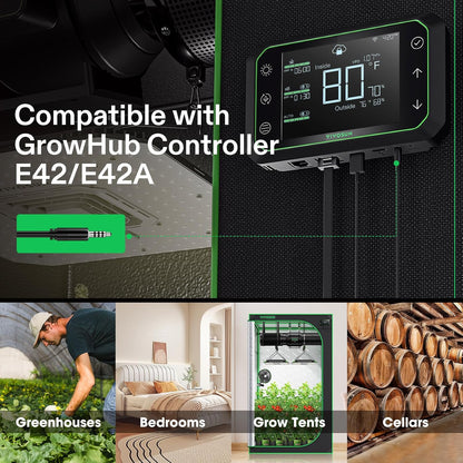 VIVOSUN Temperature & Humidity Sensor Probe: Waterproof Stainless Steel Monitoring Probe for GrowHub Controller