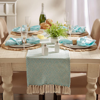 DII Aqua Braided Farmhouse Table Runner, 15 x 72 inches, 1-Piece