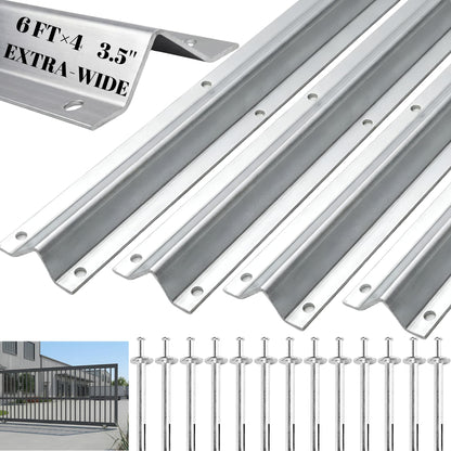 24 FT Extra Wide 3.5" Wide Heavy Duty V-Track for Sliding Gate, Compatible with 4" & 6" V-Groove Wheels, Galvanized Steel Ground Track Modular Design for Driveway, Warehouse & Industrial Gates
