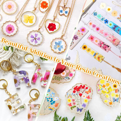 318 PCS Pressed Flowers Butterfly Stickers for Craft, Real Dried Pressed Flowers Bulk Natural Dry Flowers Floral with DIY Butterfly Stickers Tweezers for Art, Resin Mold, Candles, Soap, Jewelry Making