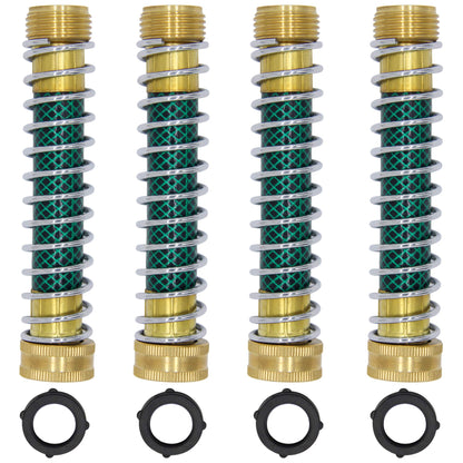 Lifynste Garden Hose Extension Adapter, Hose Kink Protector with Coil Spring, 4 Pack
