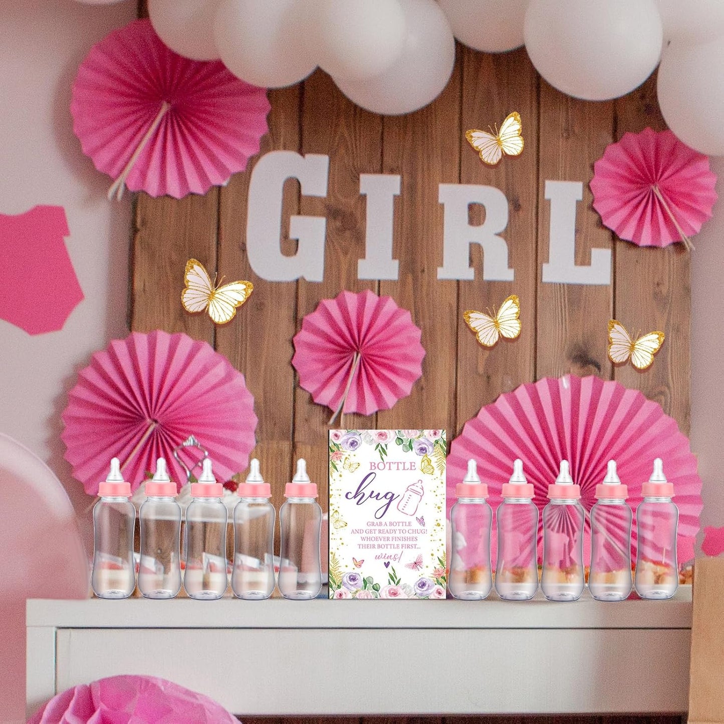 Sherr 12 Sets Pcs Safari Baby Shower Bottle Sign Wooden Jungle Animal Gift Gender Reveal Favors Bottles