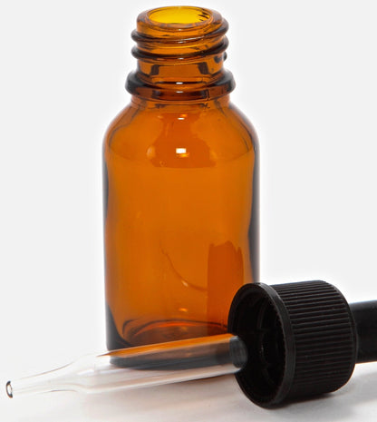 Vivaplex, 24, Amber, 15 ml (1/2 oz) Glass Bottles with Glass Eye Droppers for Essential Oils