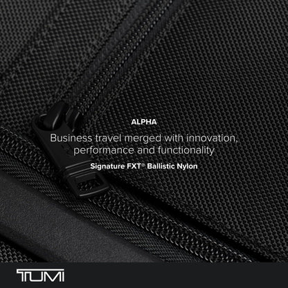 TUMI - Alpha Large Dual Access Expandable 4-Wheeled Carry-On Luggage - Zipper Expansion - Durable and Lightweight Travel Suitcase - TSA Lock Tracer - Black