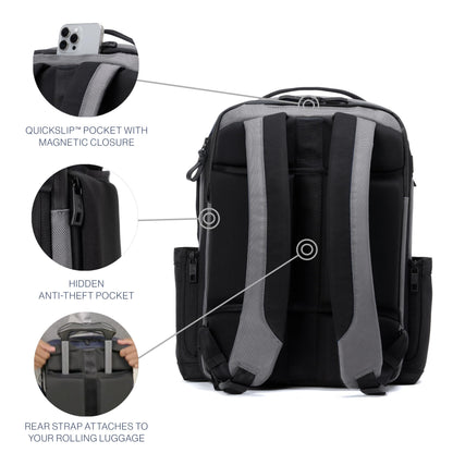 Travelpro Altitude Slim Expandable Travel Laptop Backpack 20-24L, 16 Inch Laptop, Water Resistant, Work, Business, Men and Women, Falcon Grey